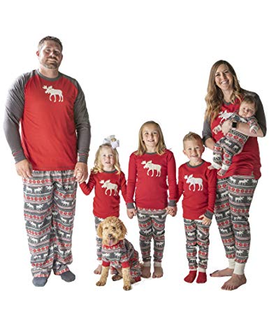 Family Matching Christmas Pajamas by LazyOne | Moose Fair Isle Festive Holiday PJ's