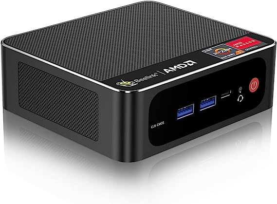 Beelink SER5 Mini PC, AMD Ryzen 5 5500U(6C/12T, Up to 4GHz), 16GB DDR4   500GB NVMe M.2 2280 SSD, Win 11 Pro Mini Desktop Gaming Computer Support 4K@60Hz Triple Display/WiFi 6/BT 5.2/USB-C