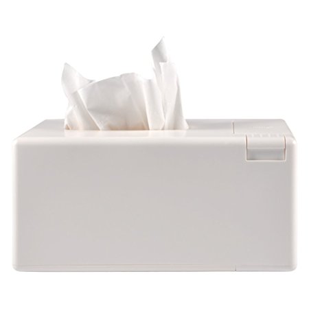TOPINCN Tissue Holder with Toothpick Dispenser, White