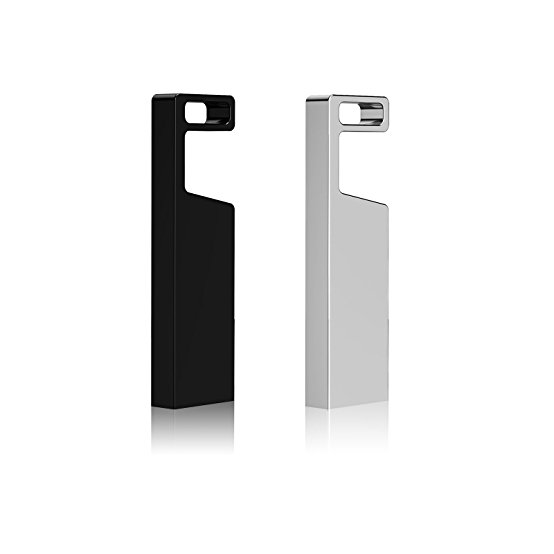 Aiibe 2 Pieces 32GB USB Flash Drive 32 gb Metal Thumb Drive Memory Stick ( Mix Color : Black Silver )