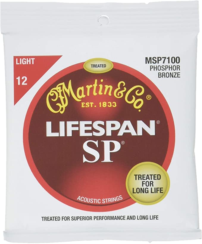 Martin SP 7100 Phosphor Bronze Lifespan Coated Acoustic Strings Light