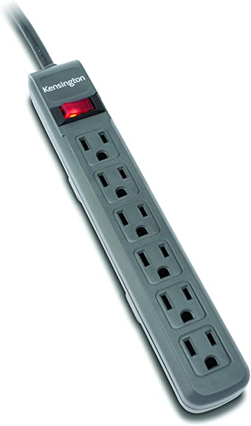 Kensington Guardian Basic Surge Protection Power Strip, 6-Outlet, 180 Joules, Grey (38225)