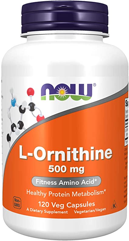 NOW Supplements, L-Ornithine (L-Ornithine Hydrochloride) 500 mg, Amino Acid, 120 Veg Capsules