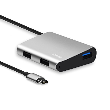Elekele USB C Hub, Type C Hub with 2 USB 2.0 Ports/480Mbps & 1 USB 3.0 Port/5Gbps for 2015 New MacBook, Chromebook Pixel(USB 2.0 and USB 3.0)