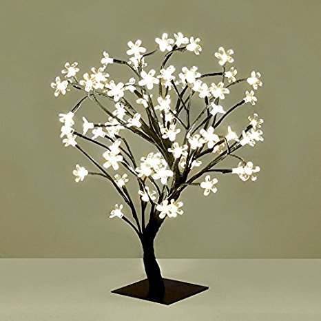 Decorative Cherry Blossom Bonsai Style Tree Table Lamp Light with 72 Glorious Warm White LED's - 45cm