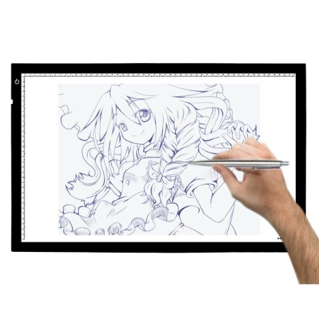 Huion A2 Large Tracing Light Box, AC Powered Light Pad, Adjustable Brightness (23.6-by-15.75 Inches)