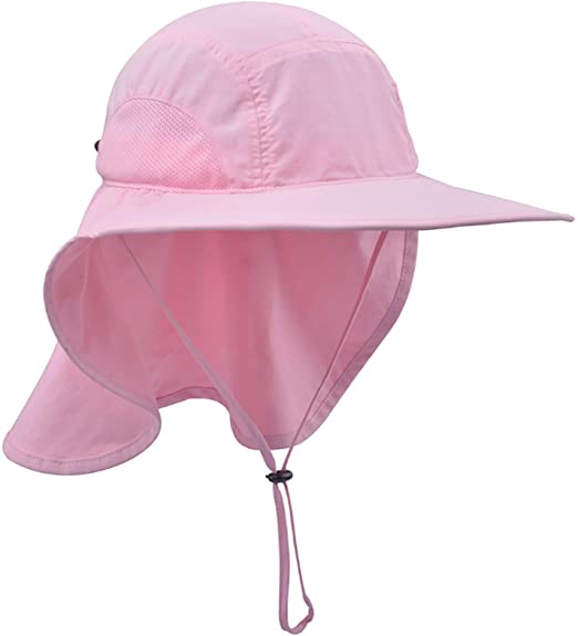 icolor Sun Cap Fishing Hats, Outdoor UPF 50  Quick Dry Wide Brim UV Sun Protection Cap with Neck Flap for Men Women