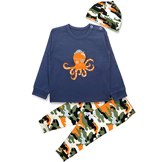 ARIEL Cotton Clothing Sets for Boys & girls - Unisex Clothing sets Full Sleeve T-shirt Pant & Cap