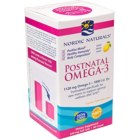 Nordic Naturals - Postnatal Omega-3, Formulated Specifically for New Moms to Support Optimal Wellness After Birth, Lemon 60 Soft Gels (FFP)