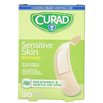 Curad Sensitive Skin Bandages .75 x 3 in 30 Each