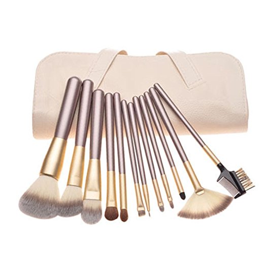 Daixers Makeup Brush Set Professional Face Eye Shadow Eyeliner Foundation Blush Lip Makeup Brushes Powder Liquid Cream Cosmetics Blending Brush Tool (White)