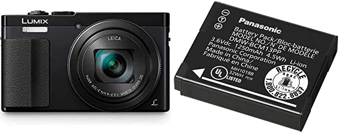 Panasonic Lumix ZS50 Camera, Black with Panasonic DMW-BCM13 Lithium-Ion Battery Pack (Black)