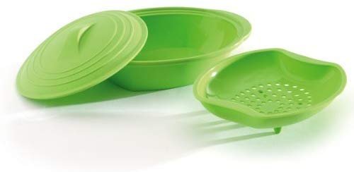 Norpro Jumbo Silicone Steamer with Insert, Green