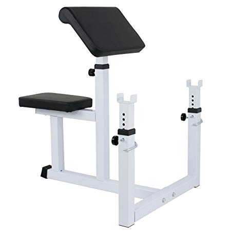 ZENY Preacher Curl Weight Bench Seated Preacher Isolated Dumbbell Biceps Training Station