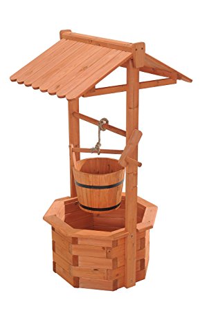 Sunjoy D-GF393PWD Fir Wishing Well - Natural Color