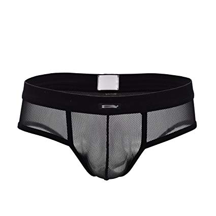 iooico Men's Underwear, Soft Mesh Thongs G-Strings See-Through Briefs
