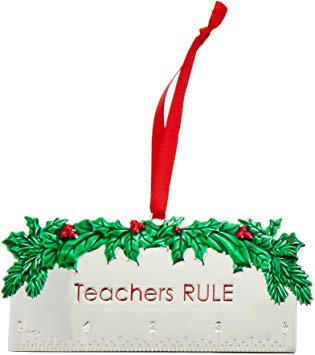 Lenox 878982 Teachers Rule Metal Ornament