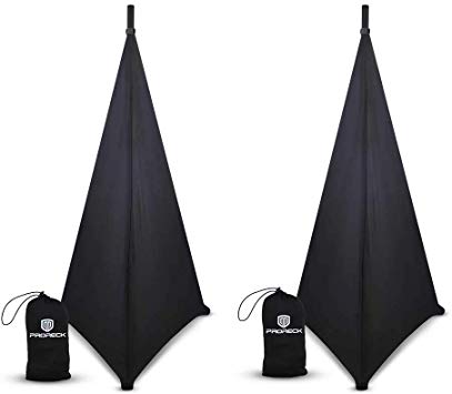 PRORECK Speaker Stand Cover Lighting Stand Skirt 360 Degree Cover Black x 2