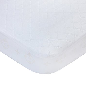 Carters Waterproof Fitted Quilted Crib and Toddler Protective Mattress Pad Cover, White