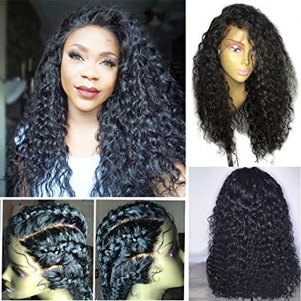 Dorosy Hair Lace Front Human Hair Wigs 150% Density Remy Hair with Natural Hairline for black women Curly hair with Baby Hair(20 inch with 150% density)