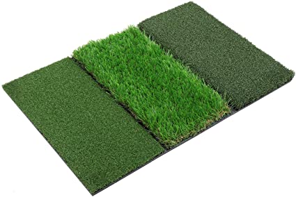 SkyLife Tri-Turf/Dual-Turf Golf Hitting Mat, Driving Chipping Putting Training Aids for Backyard Home Garage Outdoor Practice with TEEs