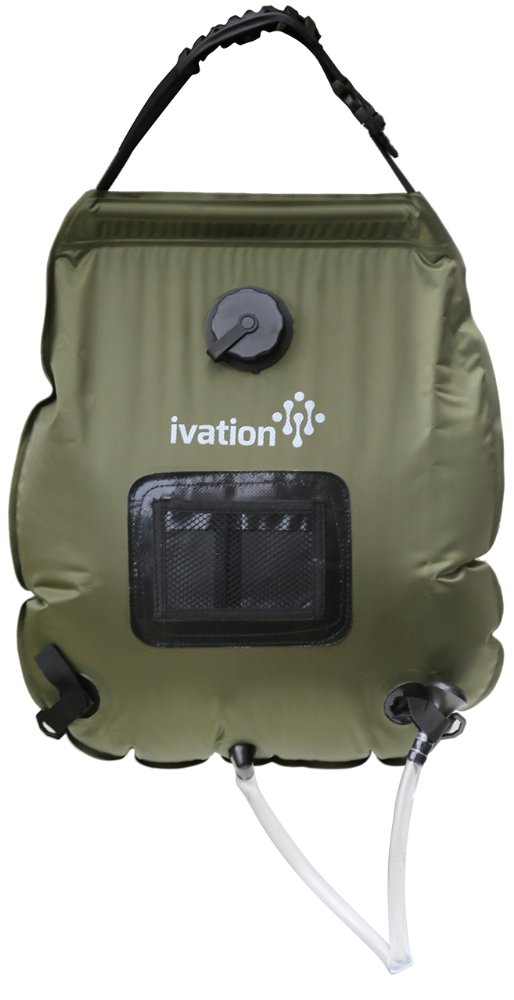 Ivation 5-Gallon Portable Outdoor Shower - Lightweight and Portable - Includes Removable Hose wOn-Off Switchable Showerhead - Compact and lightweight