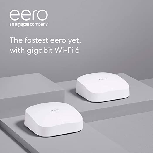 Introducing Amazon eero Pro 6 tri-band mesh Wi-Fi 6 system with built-in ZigBee smart home hub (2-pack)