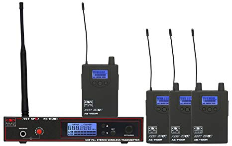 Galaxy Audio AS-1100-4 Band Pack Wireless In-Ear Monitor System, Code D (584MHz - 607MHz)