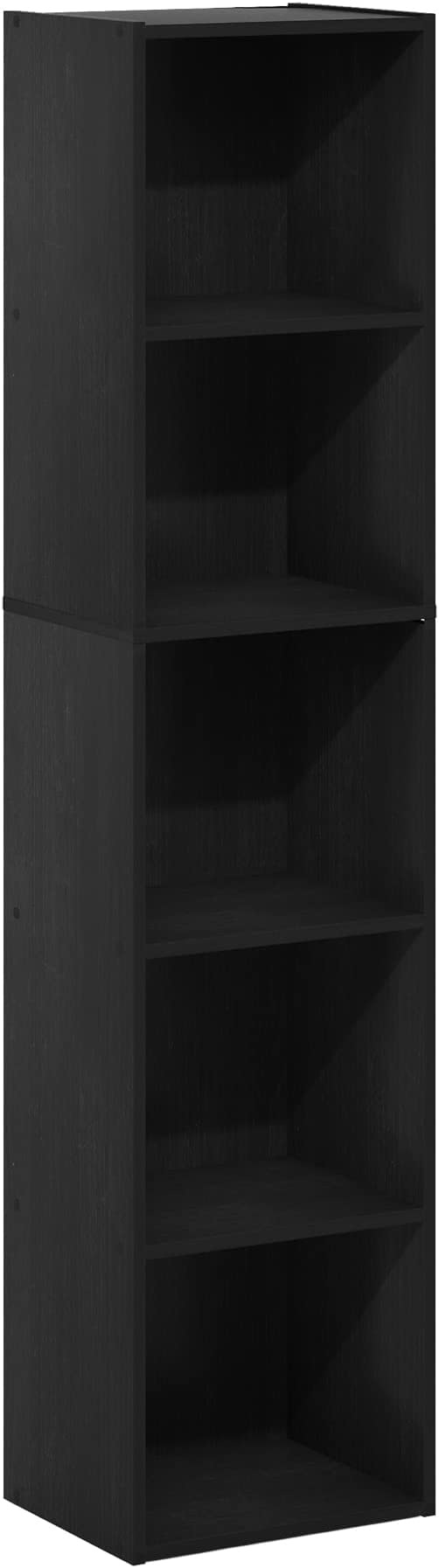Furinno Luder Bookcase / Book / Storage, 5-Tier Cube, Blackwood