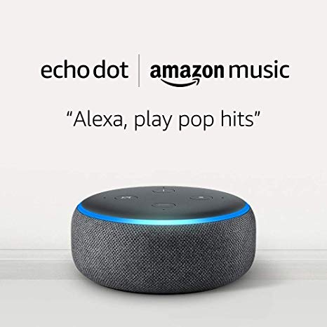 Echo Dot (3rd Gen) - Smart speaker with Alexa - Charcoal   Amazon Music Unlimited (6 months FREE w/auto-renew)