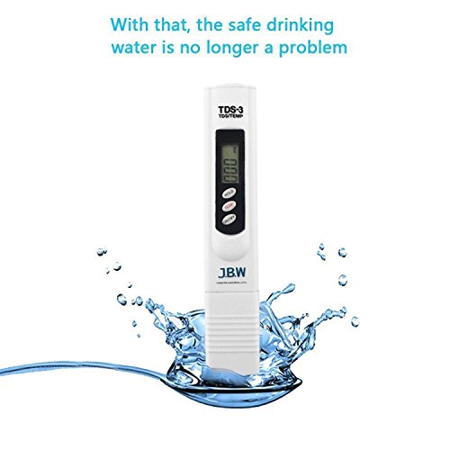 Water Quality Tester, J.B.W. 2016 Newest Released Premium TDS-3 Handheld TDS Quality Water Tester Meter   Protective Carrying Case 0 - 9990 ppm TDS Measurement - WHITE