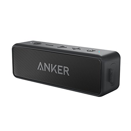 Anker SoundCore 2 Portable Bluetooth Speaker with Better Bass, 24-Hour Playtime, 66ft Bluetooth Range, IPX5 Water Resistance & Built-in Mic — Dual-Driver Wireless Speaker for iPhone, Samsung etc