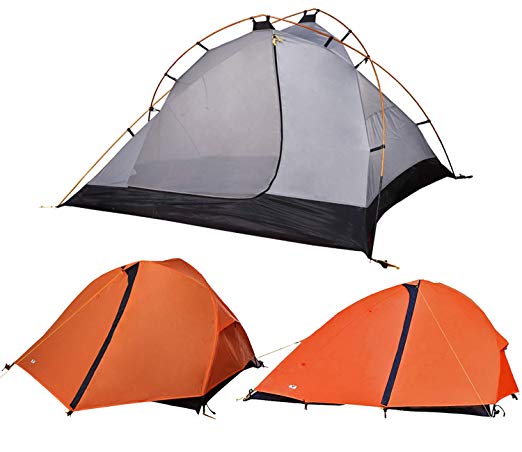 MIER 1-2 Person Backpacking Tent Free-Standing Camping Tent with Footprint, Waterproof & Easy Setup, 3 Season