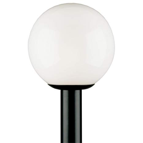 Westinghouse Lighting 6686100 One-Light Post-Top Exterior Lantern, Black Finish Polycarbonate with White Acrylic Globe