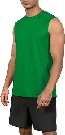 ODODOS Men's Quick Dry Athletic Tank Tops UPF 50  Sun Protection SPF Workout Sleeveless Muscle Shirts