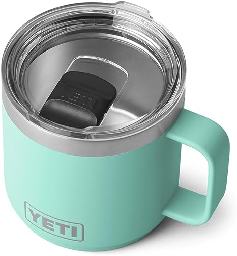 YETI Rambler 14 oz Stackable Mug, Vacuum Insulated, Stainless Steel with MagSlider Lid, Seafoam