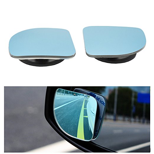 EZYKOO Frameless Blind Spot Mirror Side Rear View Wide Angle Car HD Mirror Sway Adjustable Convex Blind Spot Side Parking Mirror -2 Pack