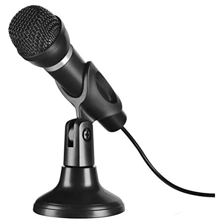Speedlink Capo Desktop and Handheld Microphone ,perfect for voice and vocal recordings, stand included, noise suppressing, 3.5mm connector,SL-8703-SBK