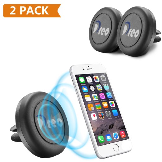 Car Mount Dreo 2 PACK Air Vent Magnetic Car Mount Phone Holder - Universal Device FitsCell Phones Tablets and etc-Manufacturer Warranted