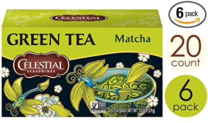 Celestial Seasonings Green Tea, Matcha, 20 Count (Pack Of 6)