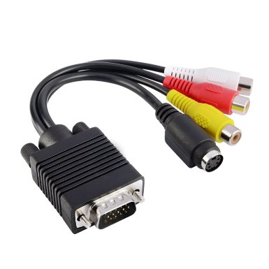 Insten VGA to TV S-Video 3 RCA PC Computer AV Adapter Cable
