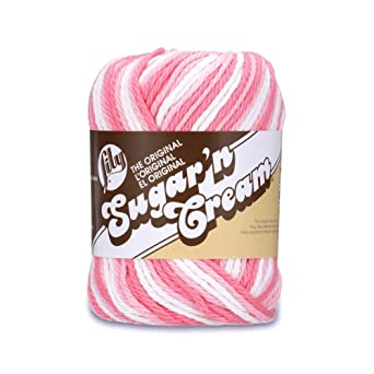 Lily Sugar 'N Cream  The Original Ombre Yarn - (4) Medium Gauge 100% Cotton - 2 oz -  Strawberry  -  Machine Wash & Dry
