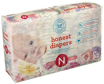 The Honest Company Disposable Baby Diapers, Rose Blossom, Size 0, 40 ct