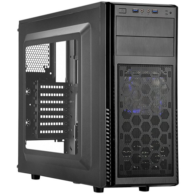 SilverStone SST-PS11B-W - Precision Midi Tower ATX Silent Computer Case, with Window, black