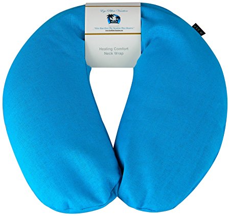 Neck Pain Relief Pillow - Hot / Cold Therapeutic Herbal Pillow For Shoulder & Neck Pain, Stress & Migraine Relief (Turquoise - Organic Cotton)