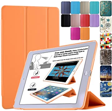 DuraSafe Cases For iPad Mini 3 / Mini 2 / Mini 1 - 7.9 Inch Slimline Series Lightweight Protective Cover with Dual Angle Stand & Froasted PC Back Shell - Orange