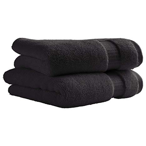 Rivet HygroCotton Cotton Hand Towels, Set of 2, Graphite