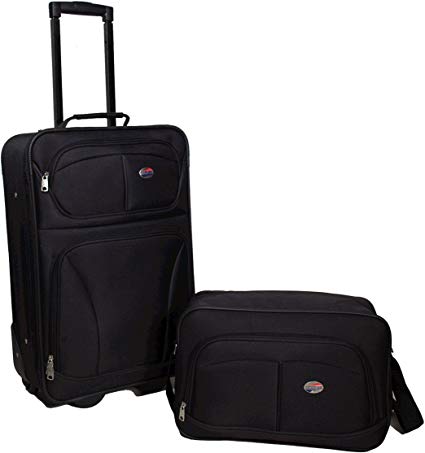 American Tourister Luggage Fieldbrook Two Piece Set Bag, Black, 2 Piece Nested Set