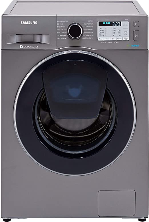 Samsung WW80K5413UX Freestanding Washing Machine with Addwash and Ecobubble, 8kg Load, 1400rpm spin, Graphite