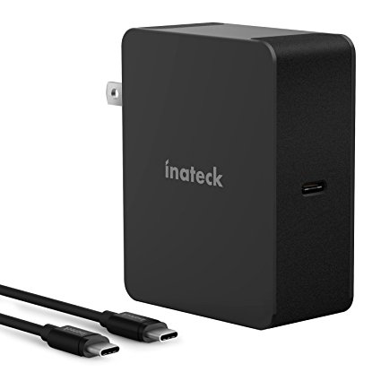 Inateck 45W USB C Charger Travel PD Charger with Foldable Plug and Type C Cable for MacBook, New MacBook Pro, Chromebook Pixel, Nintendo Switch, iPad Pro, iPhone X/8/8 Plus, Samsung S8 and More, Black